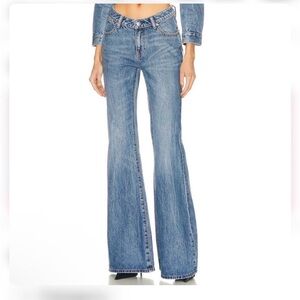 🆕 $425 Alexander Wang Flare blue denim jeans Size 26
